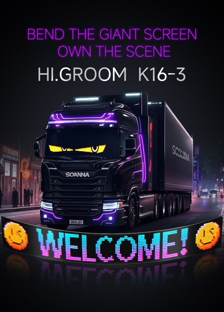 Flexible LED Display Sign |Evil eyes| for Semi-Trucks & More | Bluetooth Controlled