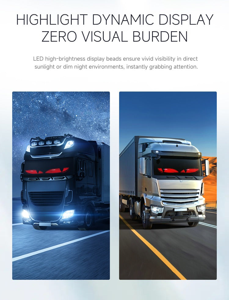 Flexible LED Display Sign |Evil eyes| for Semi-Trucks & More | Bluetooth Controlled